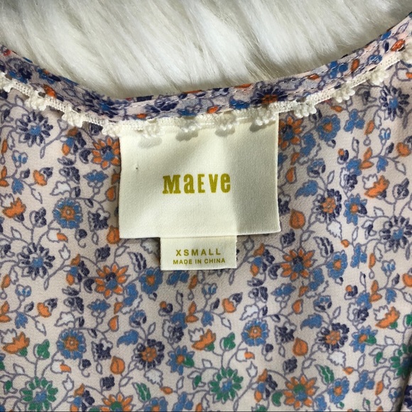 Anthropologie Maeve Floral Print V-Neck Dress - Picture 5 of 7